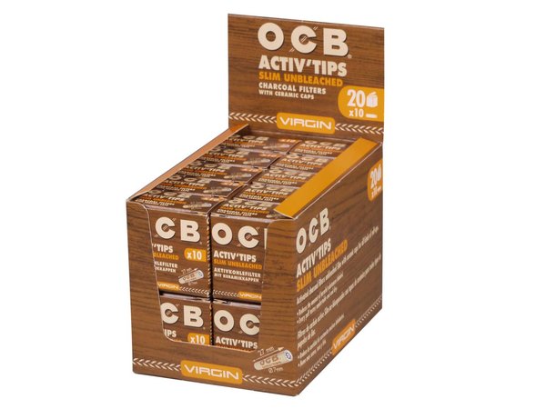 OCB Aktivkohlefilter "Activ'Tips Slim Unbleached"