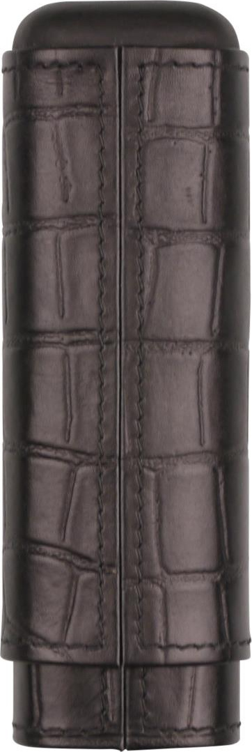 Zigarren Schiebe-Etui Leder schwarz Krokoprägung