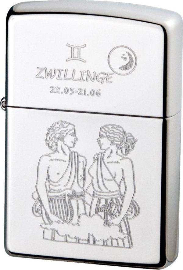 Original ZIPPO Benzinfeuerzeug "Zwillinge"