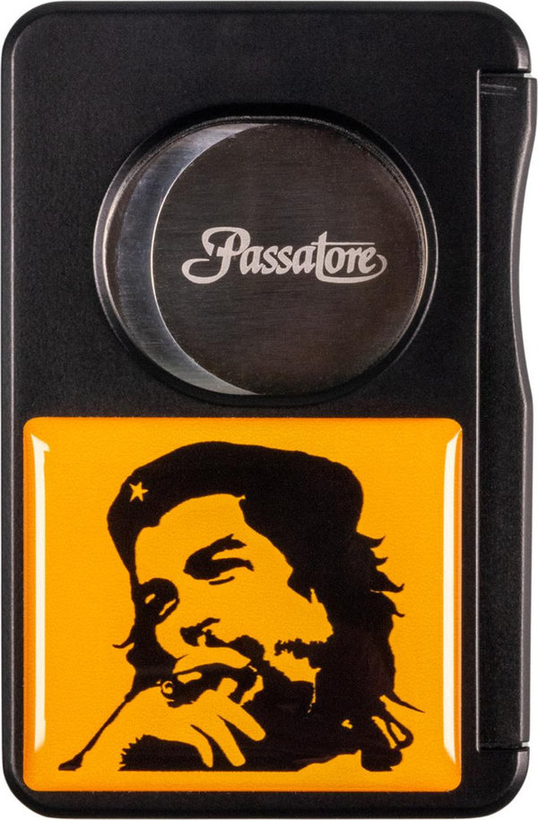 Passatore Cigarrenabschneider Metall schwarz mit Sticker "Che" 23mm Schnitt