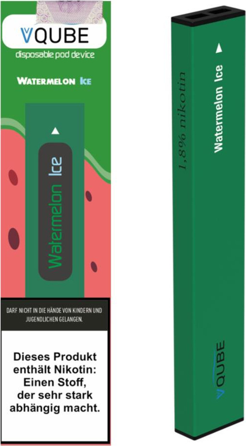 VQube E-Shisha 2 Go "Watermelone Ice" mit Hybrid-Nikotin 18mg/ml