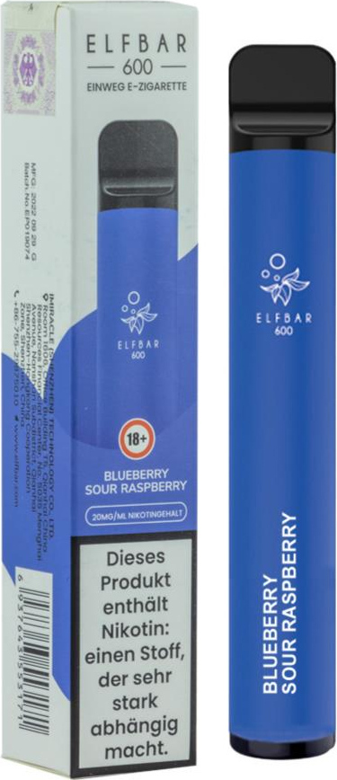 ELFBAR E-Shisha 600 "Blueberry Sour Raspberry" 20 mg/ml