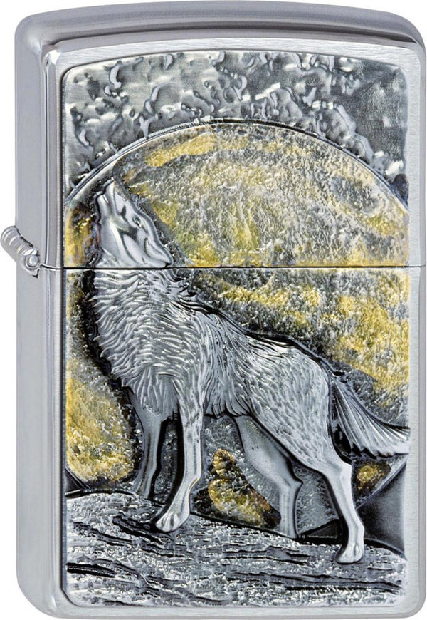 Original ZIPPO Benzinfeuerzeug "Wolf at Moonlight" 2003038